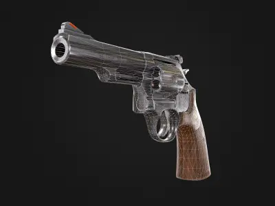 Smith and Wesson Model 19 Low-poly 3D model