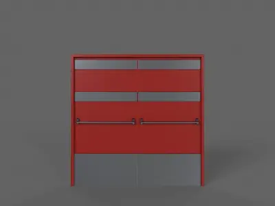 PBR Industrial Door B2 Low-poly 3D model