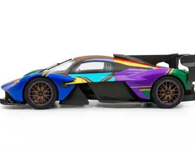 Aston Martin Valkyrie AMR Pro Multi Color Art Livery Low-poly 3D model