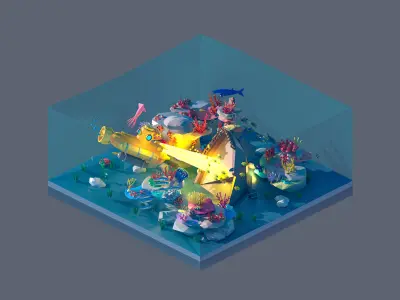 land 84A Low-poly 3D model