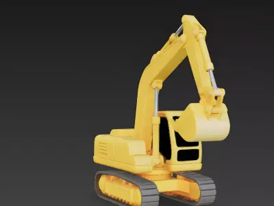 Stylized Yellow Excavator 3D Model 3D Model Low-poly 3D model