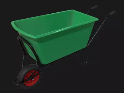 Hand Cart Low-poly 3D model