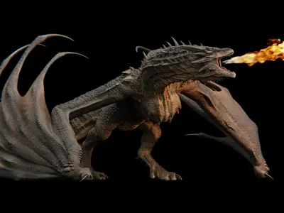 Dragon Low-poly 3D model 8