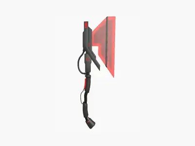 SciFi War Axe A04 Black Red - Sci Fi Weapon Design Low-poly 3D model