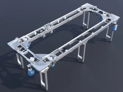 Circular square conveyor belt 3D model