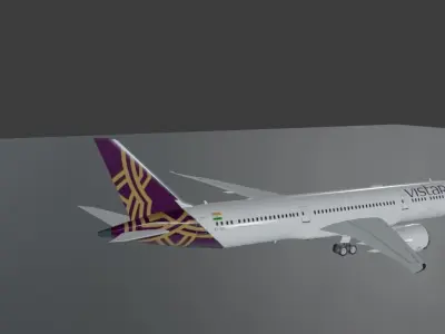 Vistara Boeing 787-9 dreamliner 3d model  Low-poly 3D model