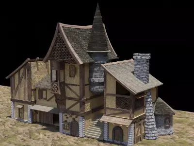 Medieval House 3D model get