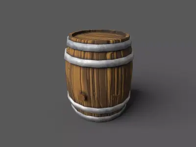 Low-poly barrel Low-poly 3D model purchase