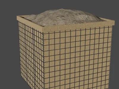 Sand wall military Free 3D model