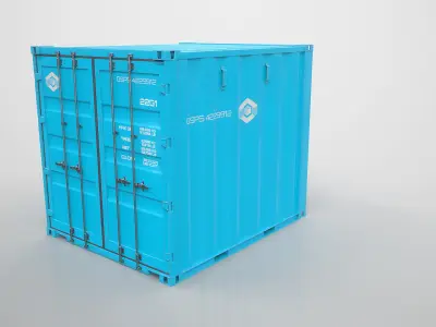  Intermodal Shipping Container 10-foot-long Blue 