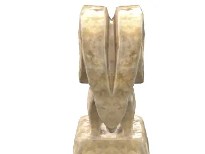 Ram abstract marble statue Low-poly 3D model