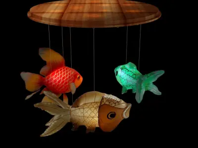 Chinese fish  lantern  3D model