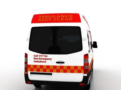 Mercedes Benz Sprinter L2H2 2015 Singapore Ambulance 3D model