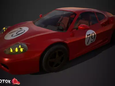 RaceCar ferrari italia Free low-poly 3D model