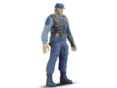 Man Soldier - Rebel Male Person - Military Cloth - Security 3D model
