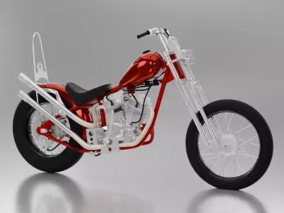 Honda TIGER V - TWIN Chopper Custom 3D model