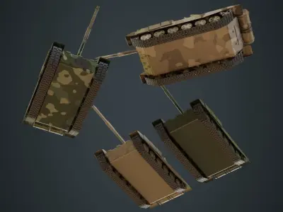 Tank 1A Low-poly 3D model