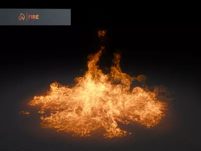 Big 3D Ground Fire Animation 3D model