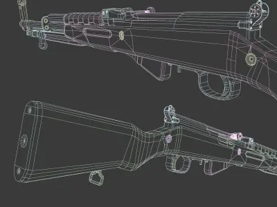 SKS Carbine Low-poly 3D model