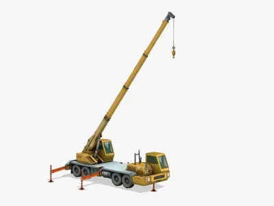 Construction Equipment Vehicles 9 Cranes 3D Models Low-poly 3D model