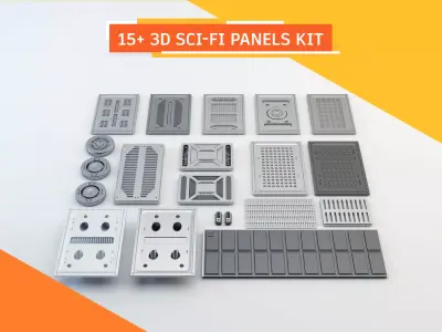 Sci-Fi panels kit 3D model