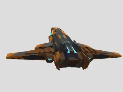 Low-Poly SpaceShip  Free low-poly 3D model