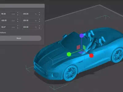 High Quality Convertible Sports Car 3D Model  Detailed Exterior 3D print model