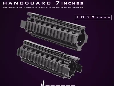 MK18 Handguard RIS 7Inches CAD Step File Model for CNC 3D print  3D print model