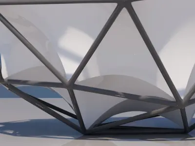 Geodesic Tensile Sphere Structure Parametric Architectural Pavilion 3D model