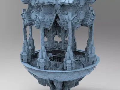 Occult Elven Sci fi Towers 2 3D model
