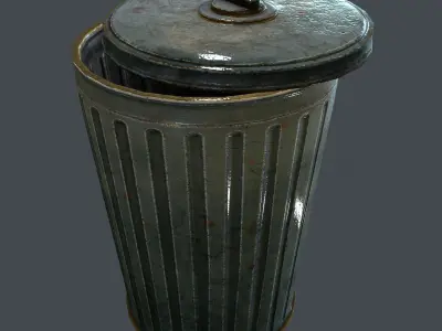 Trash Can for games Low-poly 3D model