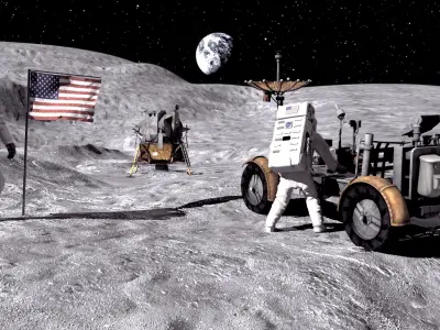 Moon Landing NASA astronaut 3D model