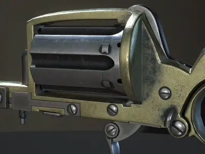 Apache revolver Low-poly 3D model Free low-poly 3D model