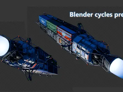 Space Freighter Model Low-poly 3D model