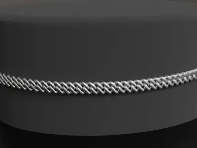Photorealistic Cuban Bracelet Model With a Box Clip 3D model