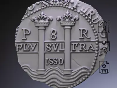 Gold Doubloon Coin Roz 3D print model