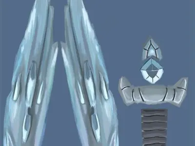 Ice Sword Low-poly 3D model purchase