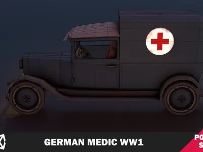 German Medic WW1 Low-poly 3D model