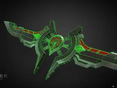 Horde Warglaive Low-poly 3D model