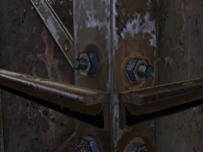 Crane Pillar Low-poly 3D model