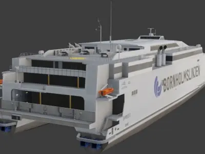 High speed ferry Bornholmslinjen Express 5 3D model Low-poly 3D model