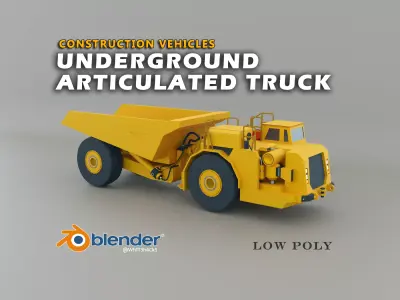 Underground Articulated Truck Heavy Vehicle Low-poly 3D model