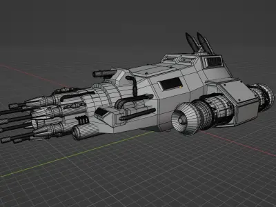 Dystopian Sci-Fi Military Speeder 3D model