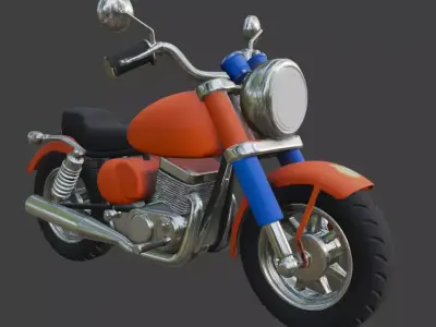 Cartoon Motorcycle 3D Model 3D model shop