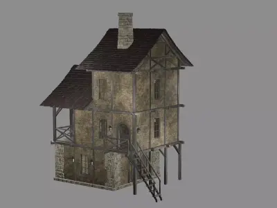 Medieval Viking House 11 Game Ready Low-poly 3D Model Low-poly 3D model