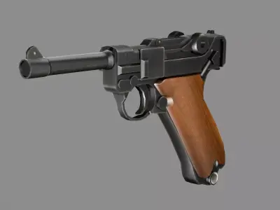 Pistol C127G Luger Model 1908 Low Poly 3D Model Low-poly 3D model