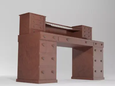 Antique Desk Low-poly 3D model