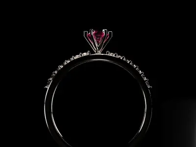 3D gold Diamond Ring for Wedding and Engagement  3D model