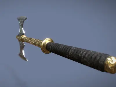 Axe of ancient Fate Low-poly 3D model