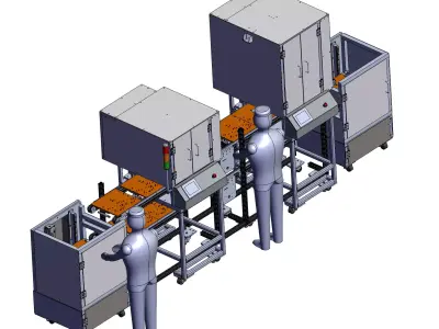 Automated assembly and tightening machine production line 3D model